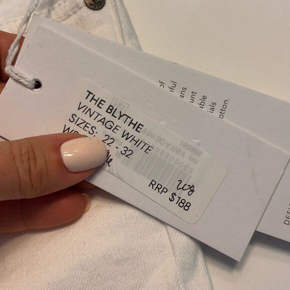 Boyish White Blythe High Rise Skinny Jeans 26 NWT - Picture 6 of 11